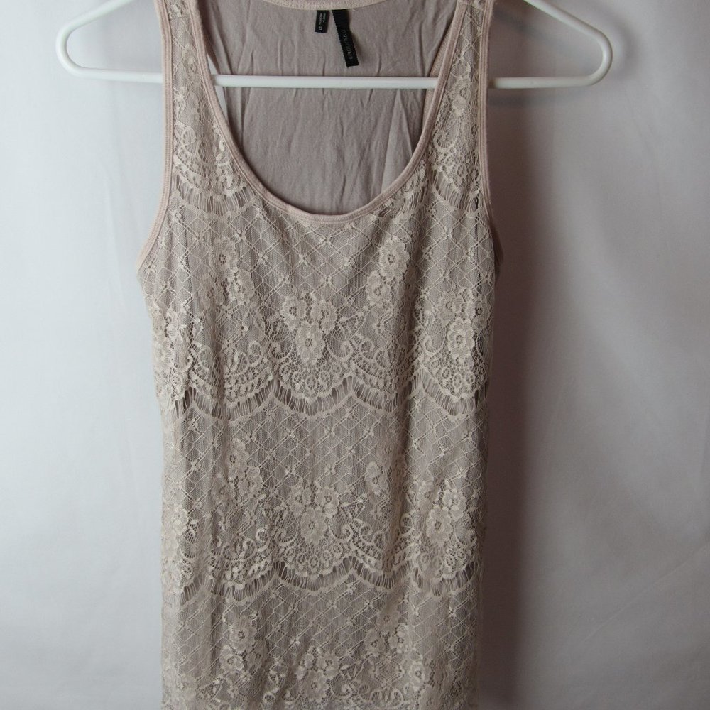 SMALL MAURICES WOMENS LACE LINED TOP SLEEVELESS  #1505